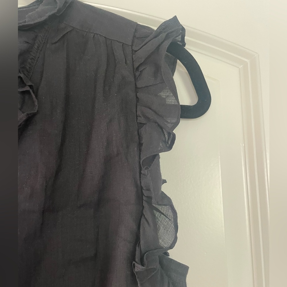 Frame Denim black Ruffle Top - Picture 4 of 4